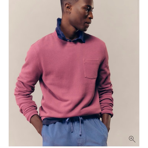 J.Crew Other - J Crew Oarsman Macropique T Shirt Mens Large Pocket Pullover Mauve Casual